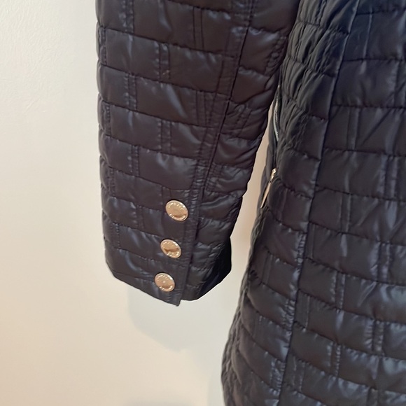 Laundry by Shelli Segal Jacket Blue SZ Medium Button Up Tie Around Waist Quilted - Picture 12 of 15